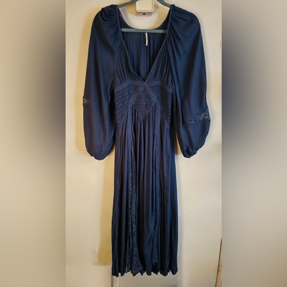 Free People Southwest Maxi Dress in Indigo Blue